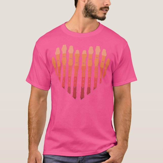 Camiseta Flute Recorder Flute Heart (Frente)