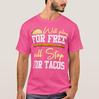 Camiseta Flute Shirt Funny Taco Cita Instrumento Musical F
