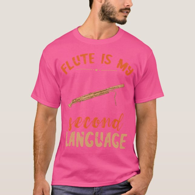 Camiseta Flutist Flute Player Music Instrumento Second Lang (Frente)