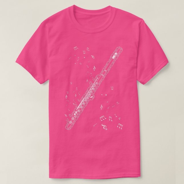 Camiseta Flutist Musical Notes por Instrumentos  (Frente do Design)