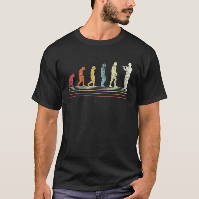 Camiseta Flutist Retro Vintage, Evolucionista De Flute Play (Frente)