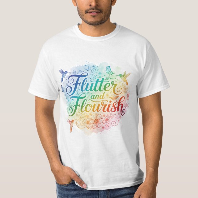 Camiseta Flutter & Flourish - A Arte da Liberdade (Frente)