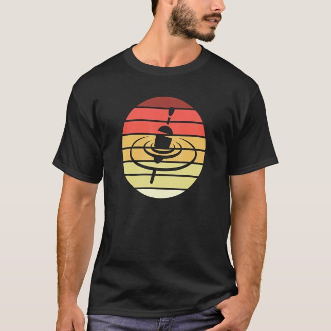 Camiseta Flutuador de pesca estilo retrô vintage (Frente)