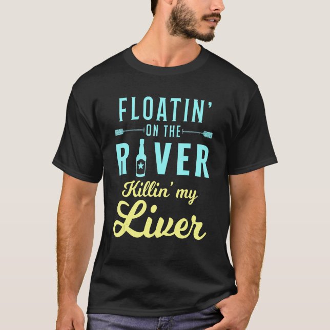 Camiseta Flutuando No Rio Matando Meu Campo De Fígado (Frente)