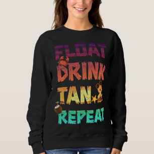 Camiseta Flutuar Bebida Bronzear & Repita Férias de Verão P