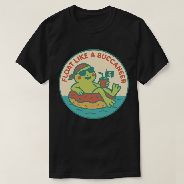 Camiseta Flutuar Como Uma Rã Bucaneiro (Frente do Design)