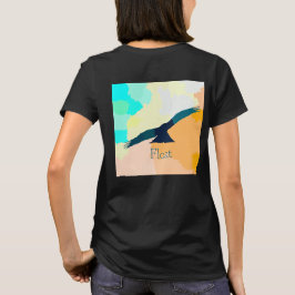 Camiseta "Flutuar" Imagem tranquila da silhueta larguenta d