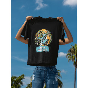 Camiseta Fluxo Com Víblias Tropicais De Verão Com Esqueleto