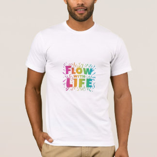 Camiseta "Fluxo com vida" em multicor