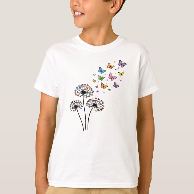 Camiseta Fluxo de borboleta de dente-de-leão (Frente)