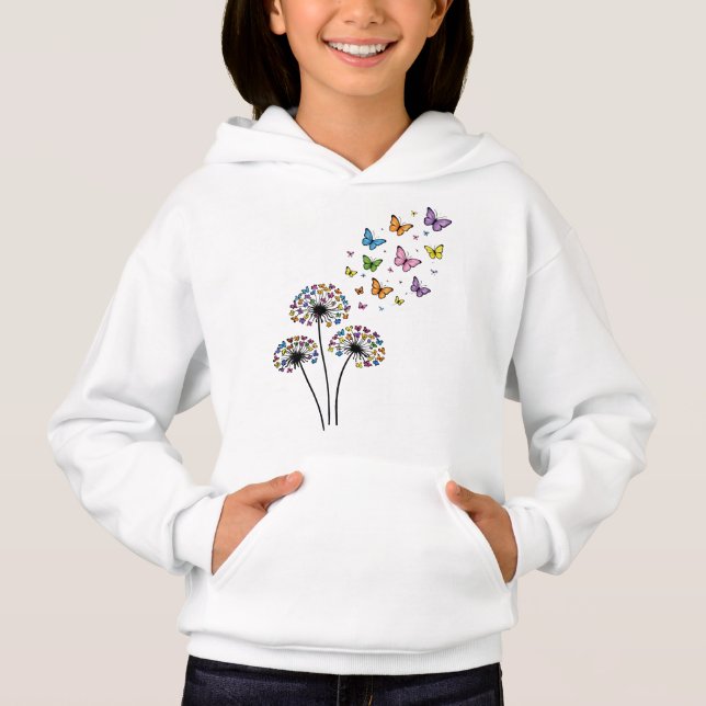 Camiseta Fluxo de borboleta do dente-de-leão (Frente)