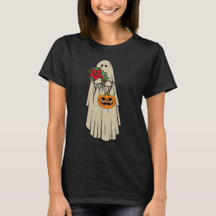 Camiseta Fluxo de Cores do Dia das Bruxas da Abóbora Retroa