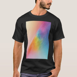 Camiseta Fluxo Luminoso Do Arco-Íris: Onda De Pastel Abstra
