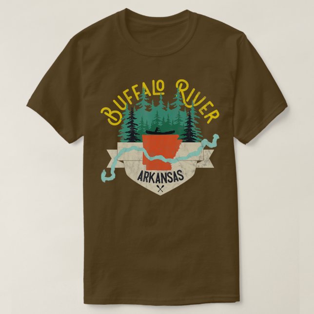 Camiseta Fluxo Nacional do Parque do Buffalo River do Arkan (Frente do Design)