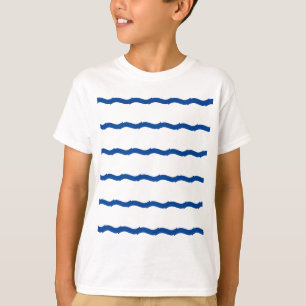 Camiseta Fluxo náutico das ondas brancas azuis