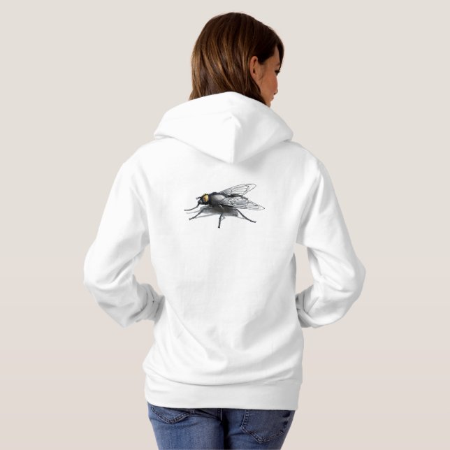 Camiseta Fly Buddy, mulheres brancas de capuz (Parte Traseira Completa)
