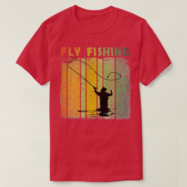 Camiseta fly fishing retro vintage style (Frente do Design)