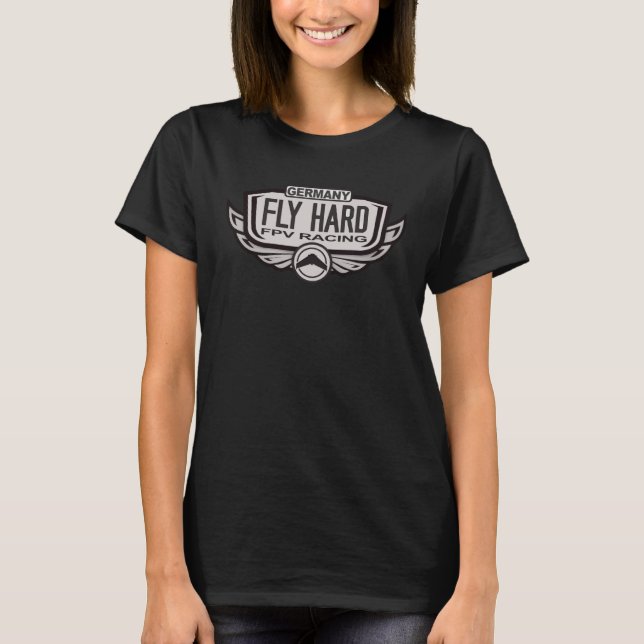 Camiseta Fly Hard FPV Drone Pilot Quadcopter Racing (Frente)