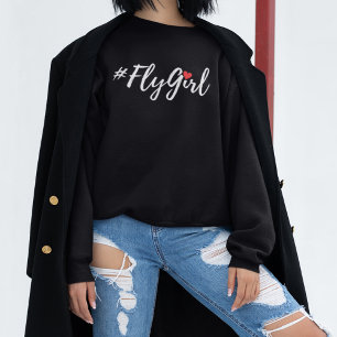 Camiseta #FlyGirl Tipografia Viagem Simples, Moderna