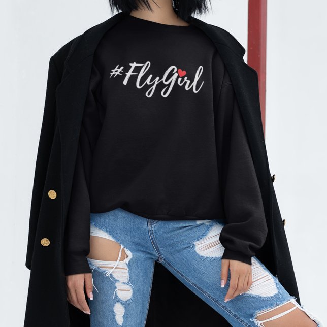 Camiseta #FlyGirl Tipografia Viagem Simples, Moderna (Criador carregado)