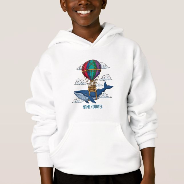 Camiseta Flying Blue Whale with Hot Air Balloon (Frente)