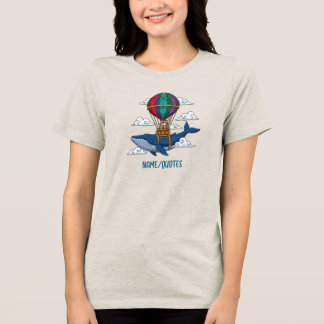 Camiseta Flying Blue Whale with Hot Air Balloon