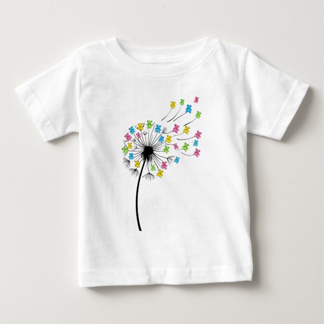 Camiseta Flying cute bears dandelion flow (Frente)