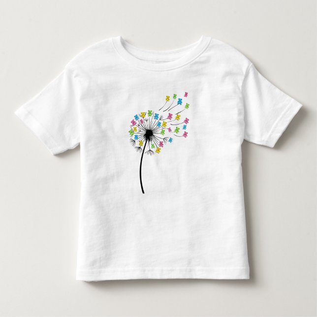 Camiseta Flying cute bears dandelion flow (Frente)