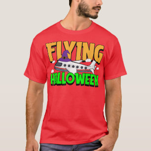Camiseta Flying Halloween Costume Cool Airplane Witch Hat P