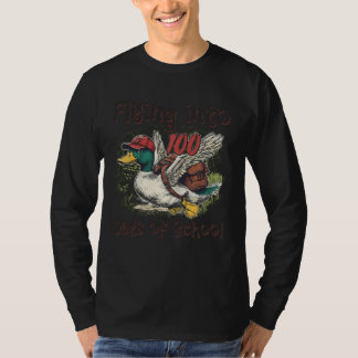 Camiseta Flying Into 100 Days of School Duck Hunting 100th 