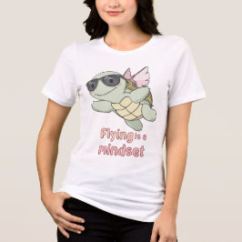 Camiseta Flying Is a Mindset – Cute Turtle with Wings Inspi