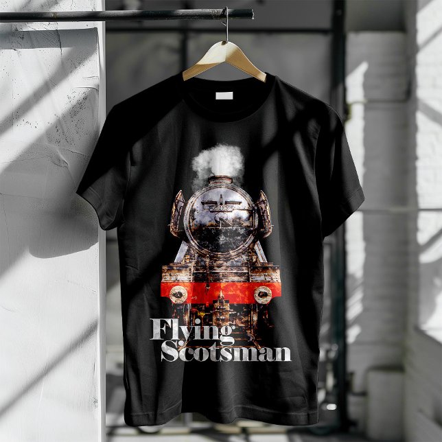 Camiseta Flying Scotsman – Steam Locomotive Illustration (Criador carregado)