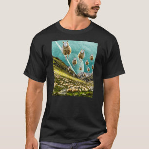 Camiseta Flying Sheep Funny Surreal Art Collage