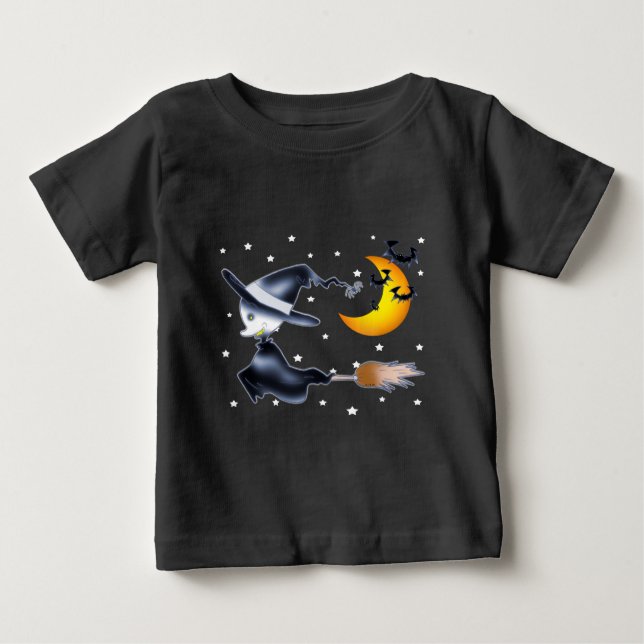 Camiseta Flying Witch on Halloween Night (Frente)