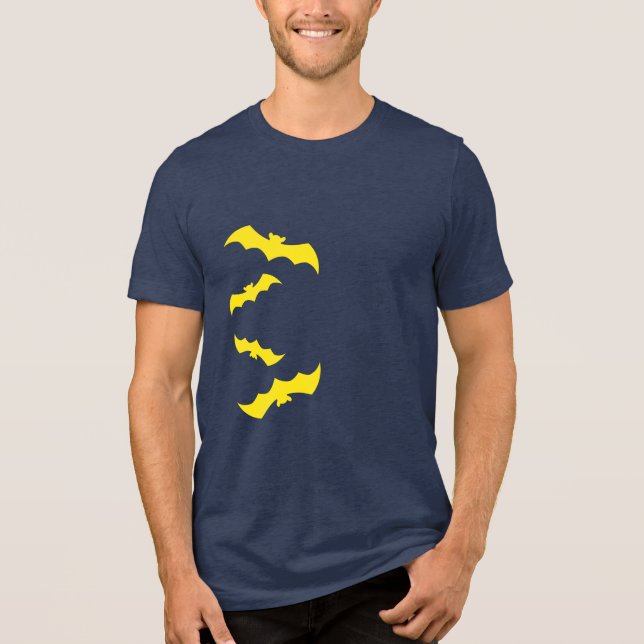 Camiseta Flying Yellow Halloween Bats (Frente)