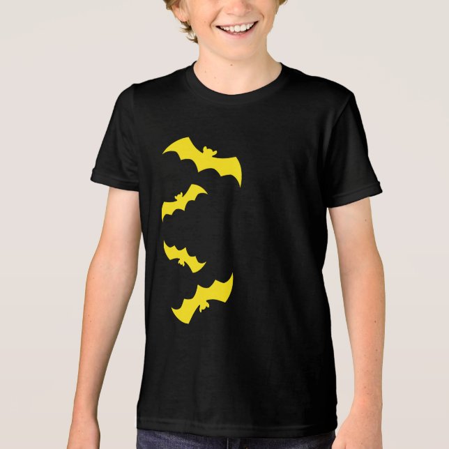 Camiseta Flying Yellow Halloween Bats (Frente)