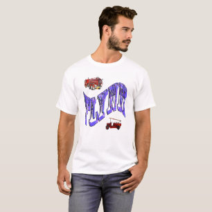 Camiseta Flynn, Nome, Logotipo, Com Caminhões De Fogo,