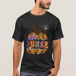 Camiseta Fnp Enfermeira Estetoscópio Leopardo Halloween Abó