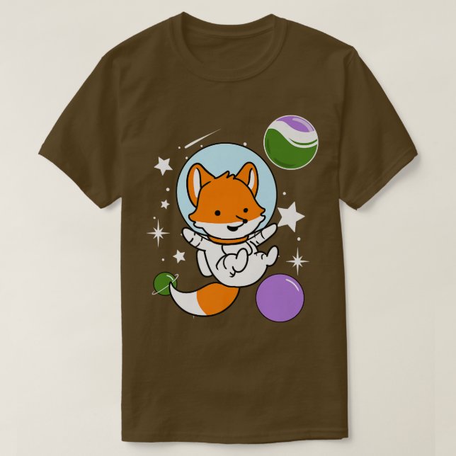 Camiseta Fo Astronauta Genderqueer Pride (Frente do Design)