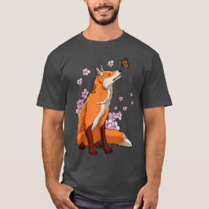 Camiseta Fo com borboleta Sakura Chersom japonês