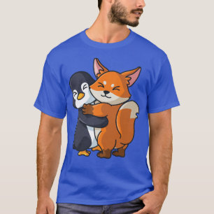 Camiseta Fo E Penguin Abraçando Amante de os animais Kawaii