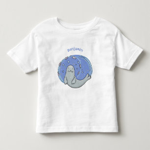 Camiseta Foca-branca e ilustração de desenho animado de azu