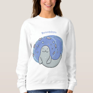 Camiseta Foca-branca e ilustração de desenho animado de azu