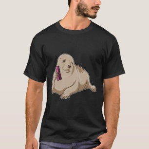 Camiseta Foca como cabeleireira com pente