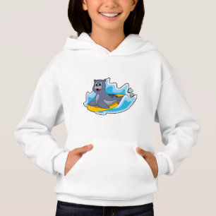 Camiseta Foca como Surfista com Prancha de Surfe