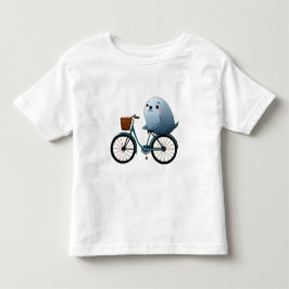 Camiseta Foca de desenho animado fofa em uma bicicleta