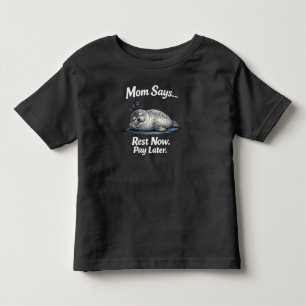 Camiseta Foca Engraçada Descansa Agora Paga Depois Menino