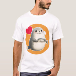 Camiseta Foca Fofa com Peixe