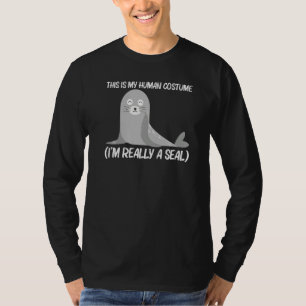 Camiseta Foca Fofa Para Homens Mulheres Leão-Marinho Zoológ