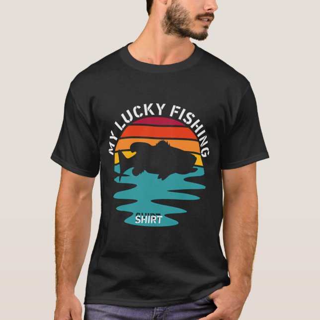 Camiseta Foca na pesca com vara de pescar (Frente)